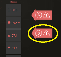 A screenshot of the Environment Arrow and the Design Node placements in Human Design.
