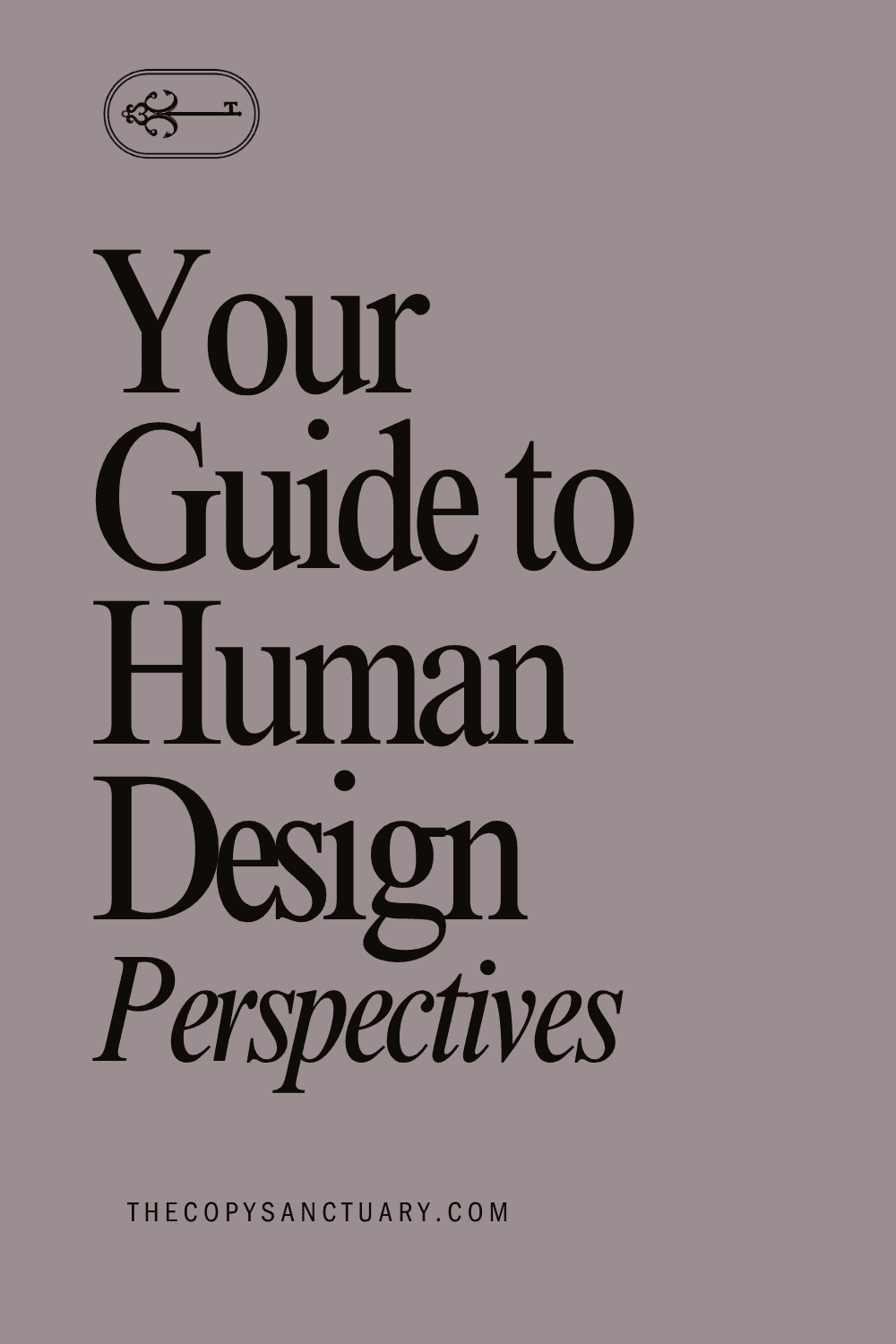 Blog post title "Your Guide to Human Design Perspectives" on a dusty pink background.